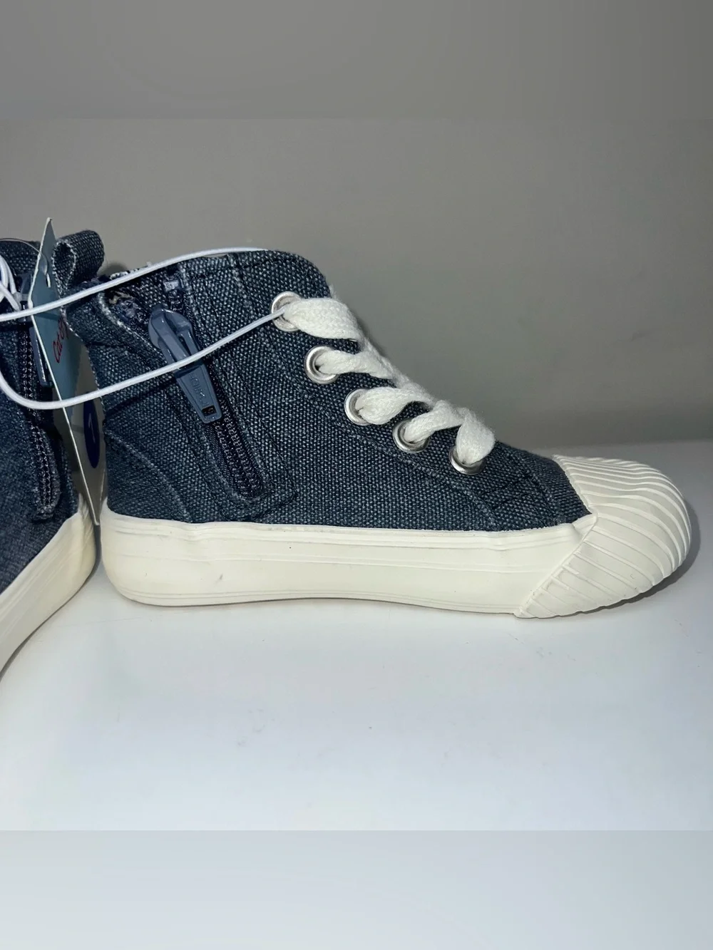 Target Cat & Jack Navy and White High-Top Kids Sneakers